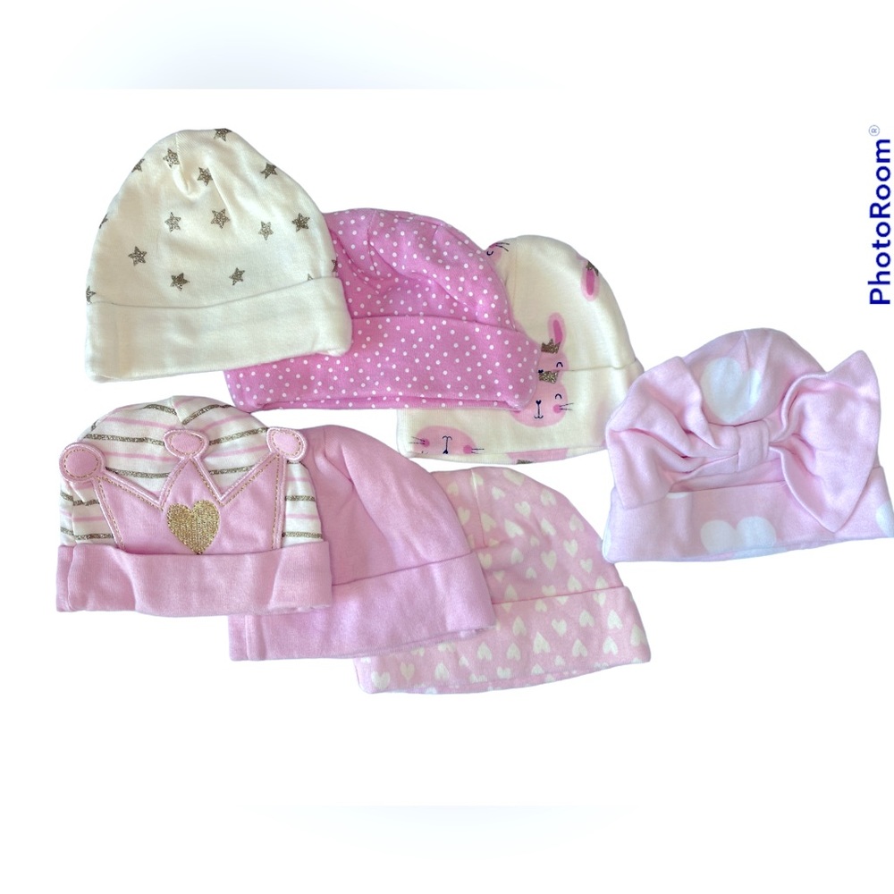 8 piece 0-6 month hats